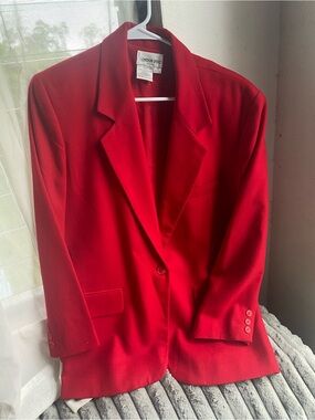 London Fog Vintage Bold Red Single-Button Blazer